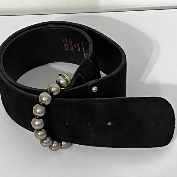 Chinese Laundry Elegant Leather Black Belt with Crystal Buckle GUCCI Double G Crystal Buckle Leather Belt Size 85.34 Black  main image 4
